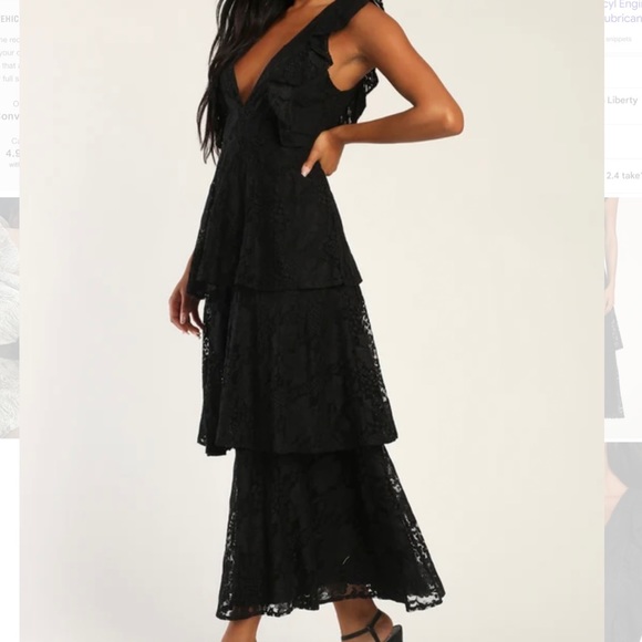 Molinetto Black Lace Ruffled Tiered Sleeveless Maxi Dress - Picture 2 of 4